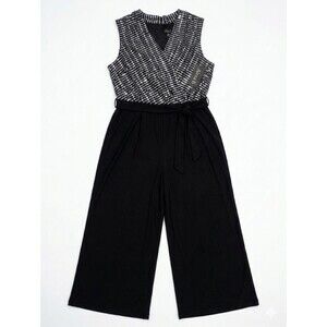 Alexa B Women's Sequin  Sleeveless Wrap Jumpsuit  Wide Legs New Size 18W